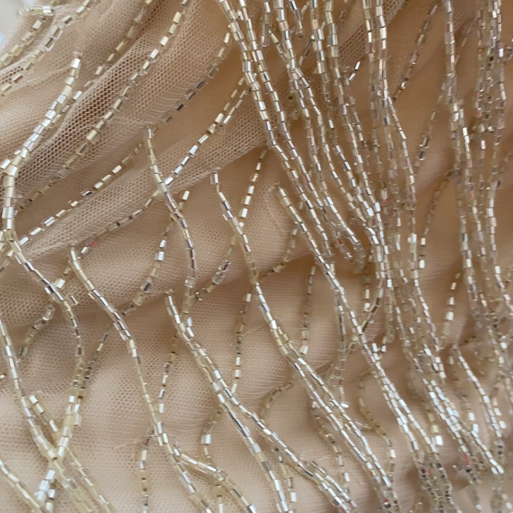 Aidan Mattox fringes V-Neckline sleeveless beaded gown dress - Picture 12 of 16
